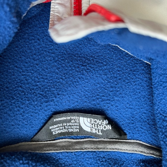 Mens The North Face Blue & White 1/2 Zip Fleece Jacket Size Small - Picture 4 of 6